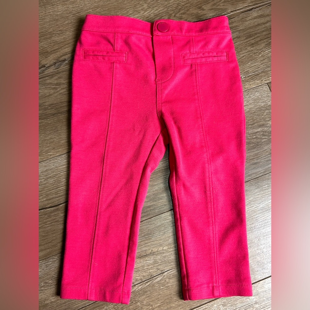 Baby Gap Girls Pink Leggings 18-24 Months Front Pockets Elastic Leg Ribbed